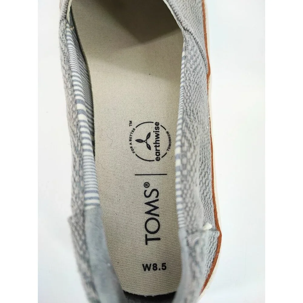 Toms Women's Parker Slip On Gray Canvas Casual Sneakers Size 8.5 US - Picture 8 of 9